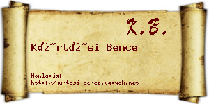 Kürtösi Bence névjegykártya